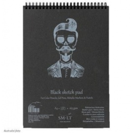 Blok sketch A5 – black s kroužkovou vazbou