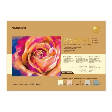 Blok pastel Mungyo A4, 160 g/m² – světlé barvy