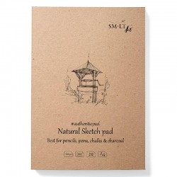 Blok sketch natural A5 - lepený - přírodní listy