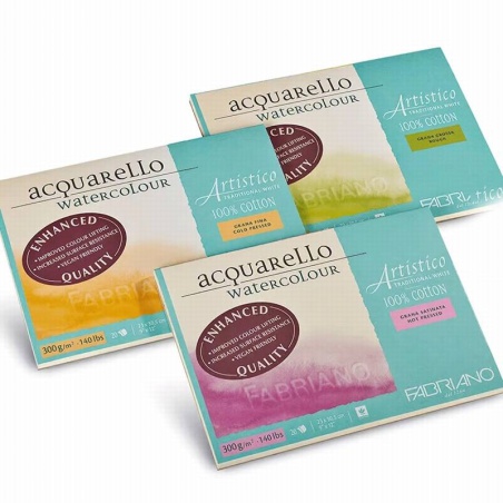 Blok akvarel Fabriano Artistico hot pressed 23 x 30,5cm 300g