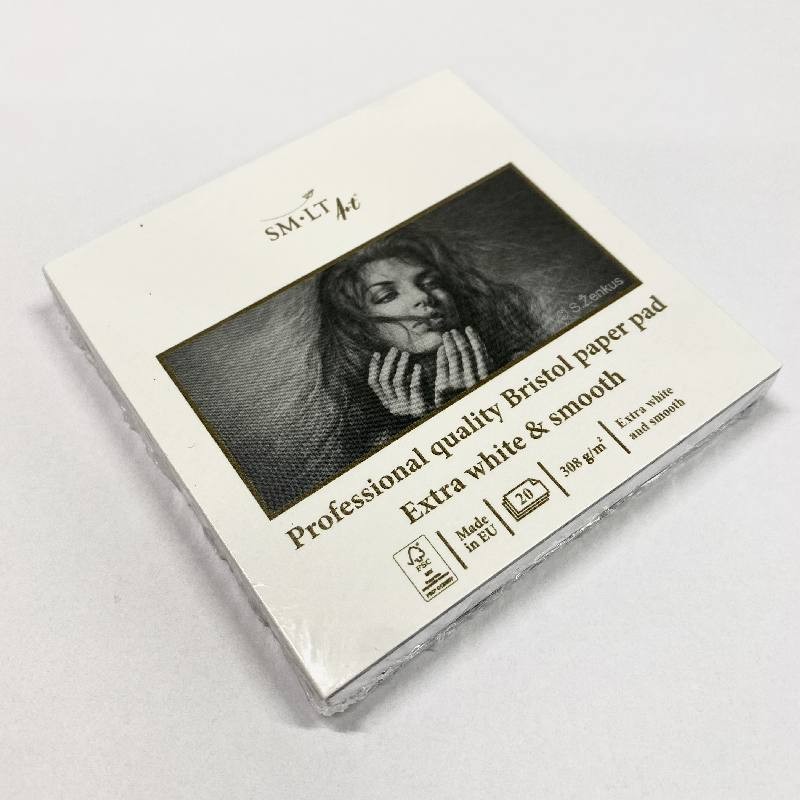 Blok bristol 9 × 9 cm, 300 g, 20 listů