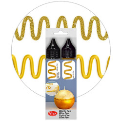 Sada voskových per 2 ks – zlaté perleť a třpytky (28 ml)