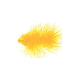 Peří marabu žluté 10 ks delší jak 10 cm